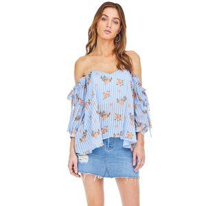 NEW ASTR Off Shoulder Blouse Floral